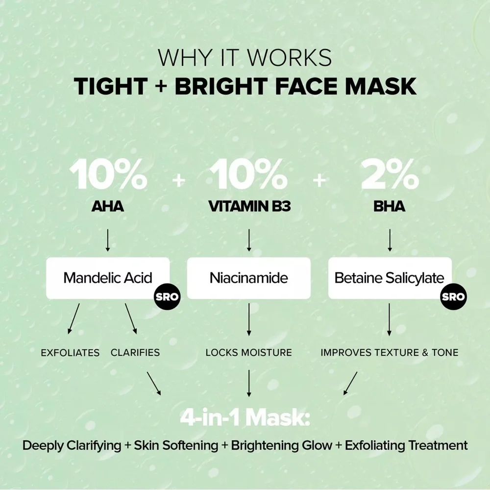 NUDESKIN Tight + Bright Face Mask-7ML